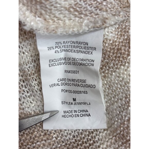 Jolt Beige Lace Hem Lightweight Sweater Top M - Picture 5 of 6